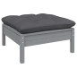 vidaXL Set Divani da Giardino 7 pz con Cuscini Grigi in Legno di Pino vidaXL Set Divani da Giardino 7 pz con Cuscini Grigi in Legno di Pino