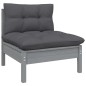 vidaXL Set Divani da Giardino 7 pz con Cuscini Grigi in Legno di Pino vidaXL Set Divani da Giardino 7 pz con Cuscini Grigi in Legno di Pino
