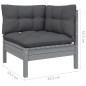 vidaXL Set Divani da Giardino 7 pz con Cuscini Grigi in Legno di Pino vidaXL Set Divani da Giardino 7 pz con Cuscini Grigi in Legno di Pino