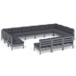 vidaXL Set Divani da Giardino 13 pz con Cuscini Grigi Massello di Pino vidaXL Set Divani da Giardino 13 pz con Cuscini Grigi Massello di Pino