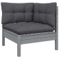 vidaXL Set Divani da Giardino 13 pz con Cuscini Grigi Massello di Pino vidaXL Set Divani da Giardino 13 pz con Cuscini Grigi Massello di Pino