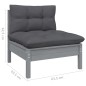 vidaXL Set Divani da Giardino 13 pz con Cuscini Grigi Massello di Pino vidaXL Set Divani da Giardino 13 pz con Cuscini Grigi Massello di Pino