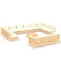 vidaXL Set Divani da Giardino 14 pz con Cuscini Crema Massello di Pino vidaXL Set Divani da Giardino 14 pz con Cuscini Crema Massello di Pino