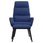 vidaXL Poltrona Relax con Sgabello Blu in Tessuto e Similpelle vidaXL Poltrona Relax con Sgabello Blu in Tessuto e Similpelle