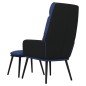 vidaXL Poltrona Relax con Sgabello Blu in Tessuto e Similpelle vidaXL Poltrona Relax con Sgabello Blu in Tessuto e Similpelle