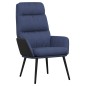 vidaXL Poltrona Relax con Sgabello Blu in Tessuto e Similpelle vidaXL Poltrona Relax con Sgabello Blu in Tessuto e Similpelle