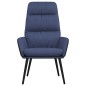 vidaXL Poltrona Relax con Sgabello Blu in Tessuto e Similpelle vidaXL Poltrona Relax con Sgabello Blu in Tessuto e Similpelle