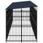 vidaXL Gabbia per Cani da Esterno con Tetto in Acciaio 18,43 m²