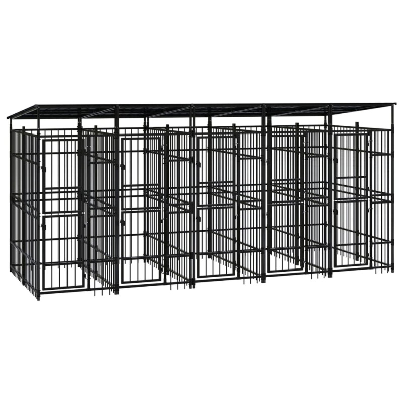 vidaXL Gabbia per Cani da Esterno con Tetto in Acciaio 9,22 m² vidaXL Gabbia per Cani da Esterno con Tetto in Acciaio 9,22 m²