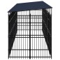 vidaXL Gabbia per Cani da Esterno con Tetto in Acciaio 14,75 m² vidaXL Gabbia per Cani da Esterno con Tetto in Acciaio 14,75 m²