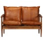 vidaXL Set Divani 3 pz in vera Pelle e Legno Massello Acacia Marrone vidaXL Set Divani 3 pz in vera Pelle e Legno Massello Acacia Marrone