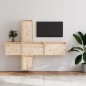 vidaXL Mobili Porta TV 5 pz in Legno Massello di Pino vidaXL Mobili Porta TV 5 pz in Legno Massello di Pino