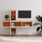 vidaXL Mobili Porta TV 5 pz in Legno Massello di Pino vidaXL Mobili Porta TV 5 pz in Legno Massello di Pino
