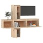 vidaXL Mobili Porta TV 5 pz in Legno Massello di Pino vidaXL Mobili Porta TV 5 pz in Legno Massello di Pino