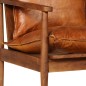 vidaXL Set Divani 2 pz in Vera Pelle e Legno Massello d'Acacia Marrone
