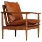 vidaXL Set Divani 2 pz in Vera Pelle e Legno Massello d'Acacia Marrone