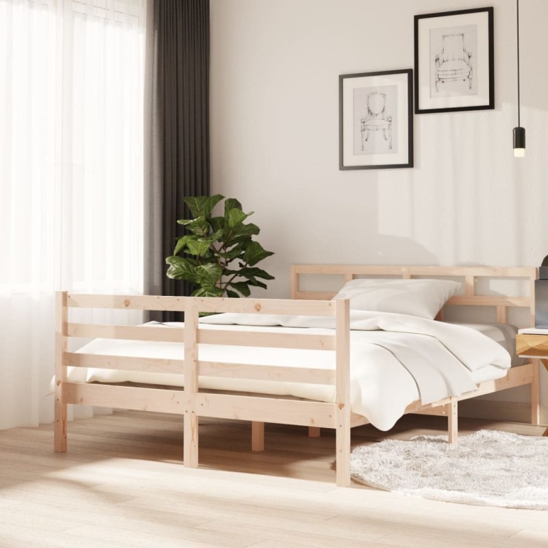 vidaXL Giroletto in Legno Massello di Pino 140x190 cm