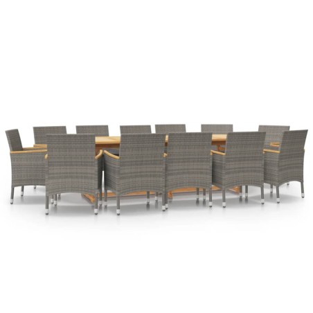 vidaXL Set da Pranzo per Giardino 13 pz con Cuscini Grigio