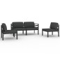 vidaXL Set Divani da Giardino 4 pz con Cuscini in Alluminio Antracite vidaXL Set Divani da Giardino 4 pz con Cuscini in Alluminio Antracite
