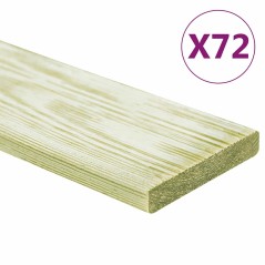 vidaXL Tavole Pavimento 72pz 8,64 m² 1m Legno Massello Pino Impregnato
