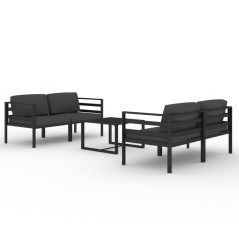 vidaXL Set Divani da Giardino 5 pz con Cuscini in Alluminio Antracite