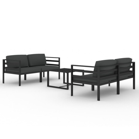 vidaXL Set Divani da Giardino 5 pz con Cuscini in Alluminio Antracite