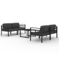 vidaXL Set Divani da Giardino 5 pz con Cuscini in Alluminio Antracite vidaXL Set Divani da Giardino 5 pz con Cuscini in Alluminio Antracite