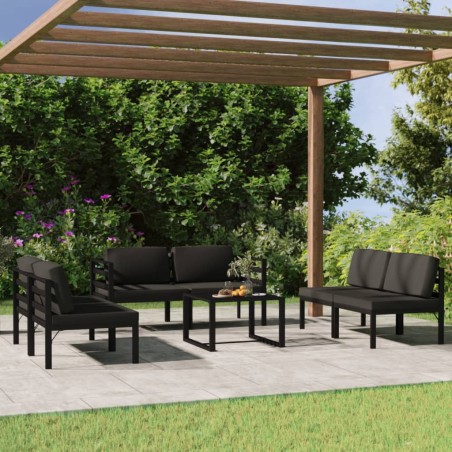 vidaXL Set Divani da Giardino 7 pz con Cuscini in Alluminio Antracite