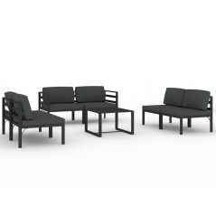 vidaXL Set Divani da Giardino 7 pz con Cuscini in Alluminio Antracite