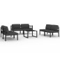 vidaXL Set Divani da Giardino 7 pz con Cuscini in Alluminio Antracite