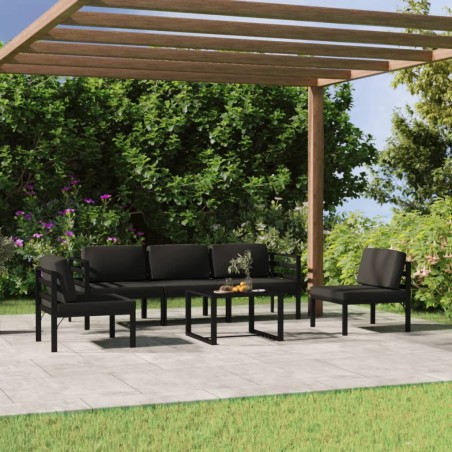 vidaXL Set Divani da Giardino 6 pz con Cuscini in Alluminio Antracite