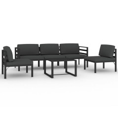 vidaXL Set Divani da Giardino 6 pz con Cuscini in Alluminio Antracite