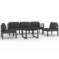 vidaXL Set Divani da Giardino 6 pz con Cuscini in Alluminio Antracite vidaXL Set Divani da Giardino 6 pz con Cuscini in Alluminio Antracite
