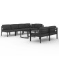 vidaXL Set Divani da Giardino 8 pz con Cuscini in Alluminio Antracite