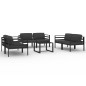 vidaXL Set Divani da Giardino 7 pz con Cuscini in Alluminio Antracite vidaXL Set Divani da Giardino 7 pz con Cuscini in Alluminio Antracite