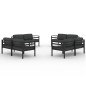 vidaXL Set Divani da Giardino 8 pz con Cuscini in Alluminio Antracite vidaXL Set Divani da Giardino 8 pz con Cuscini in Alluminio Antracite