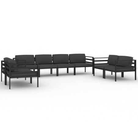 vidaXL Set Divani da Giardino 8 pz con Cuscini in Alluminio Antracite