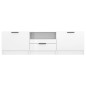 Mobile Porta TV Bianco Lucido 140x35x40 cm in Legno Multistrato Mobile Porta TV Bianco Lucido 140x35x40 cm in Legno Multistrato