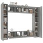 vidaXL Set Mobili Porta TV 8pz Grigio Sonoma in Legno Multistrato vidaXL Set Mobili Porta TV 8pz Grigio Sonoma in Legno Multistrato