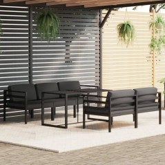 vidaXL Set Divani da Giardino 6 pz con Cuscini in Alluminio Antracite