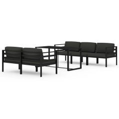 vidaXL Set Divani da Giardino 6 pz con Cuscini in Alluminio Antracite
