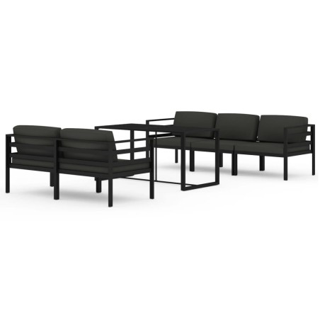 vidaXL Set Divani da Giardino 6 pz con Cuscini in Alluminio Antracite