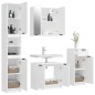 vidaXL Set di Mobili da Bagno 4 pz Bianco in Legno Multistrato vidaXL Set di Mobili da Bagno 4 pz Bianco in Legno Multistrato