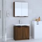 vidaXL Set Mobili da Bagno 2 pz Rovere Marrone in Legno Multistrato vidaXL Set Mobili da Bagno 2 pz Rovere Marrone in Legno Multistrato