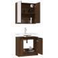 vidaXL Set Mobili da Bagno 2 pz Rovere Marrone in Legno Multistrato vidaXL Set Mobili da Bagno 2 pz Rovere Marrone in Legno Multistrato
