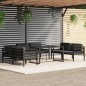 vidaXL Set Divani da Giardino 7 pz con Cuscini in Alluminio Antracite vidaXL Set Divani da Giardino 7 pz con Cuscini in Alluminio Antracite