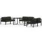 vidaXL Set Divani da Giardino 7 pz con Cuscini in Alluminio Antracite vidaXL Set Divani da Giardino 7 pz con Cuscini in Alluminio Antracite