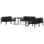 vidaXL Set Divani da Giardino 7 pz con Cuscini in Alluminio Antracite vidaXL Set Divani da Giardino 7 pz con Cuscini in Alluminio Antracite
