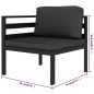 vidaXL Set Divani da Giardino 7 pz con Cuscini in Alluminio Antracite vidaXL Set Divani da Giardino 7 pz con Cuscini in Alluminio Antracite