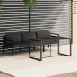 vidaXL Set Divani da Giardino 4 pz con Cuscini in Alluminio Antracite vidaXL Set Divani da Giardino 4 pz con Cuscini in Alluminio Antracite